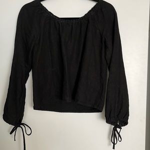 the lady & the sailor Black Boxy Linen Long Sleeve